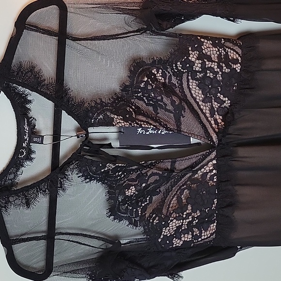 For love and lemons Alexa Lace inset black sheer mini dress - Picture 4 of 10